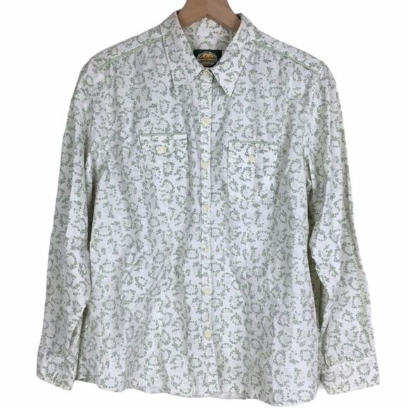 CABELAS Shirt Button Up Long Sleeve Floral Flowers Western Equestrian Size Large - Picture 10 of 10